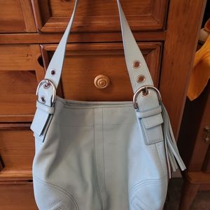 Coach Powder Blue Leather Handbag